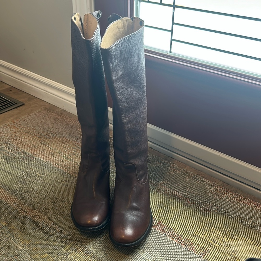 Frye Brown Leather Knee-High Boots